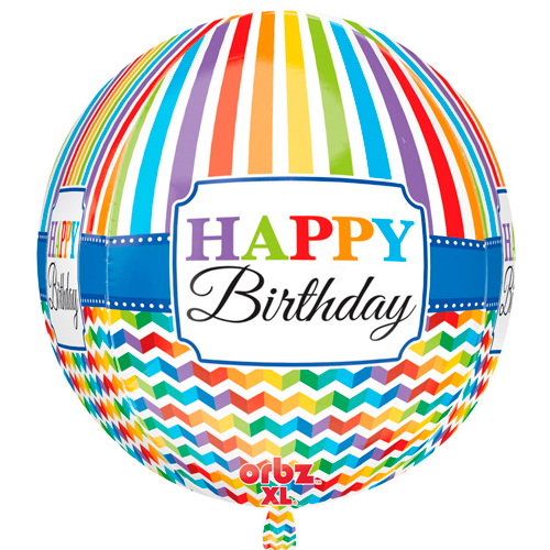 Orbz Happy Birthday Bright Stripe