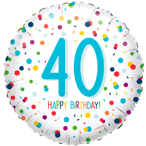 DeBallonnensite 40ste verjaardag ballon confetti