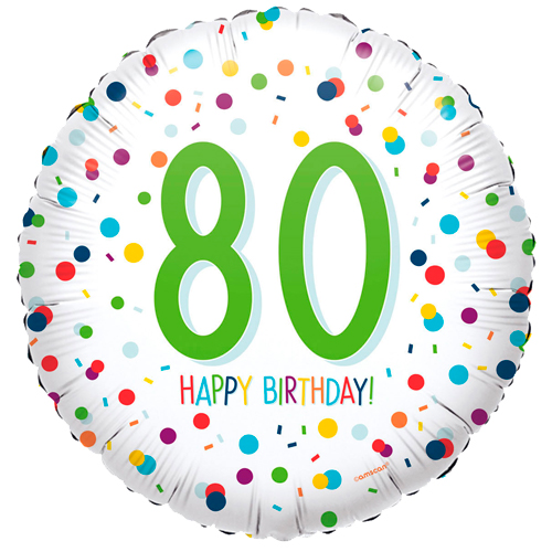 80ste verjaardag ballon confetti